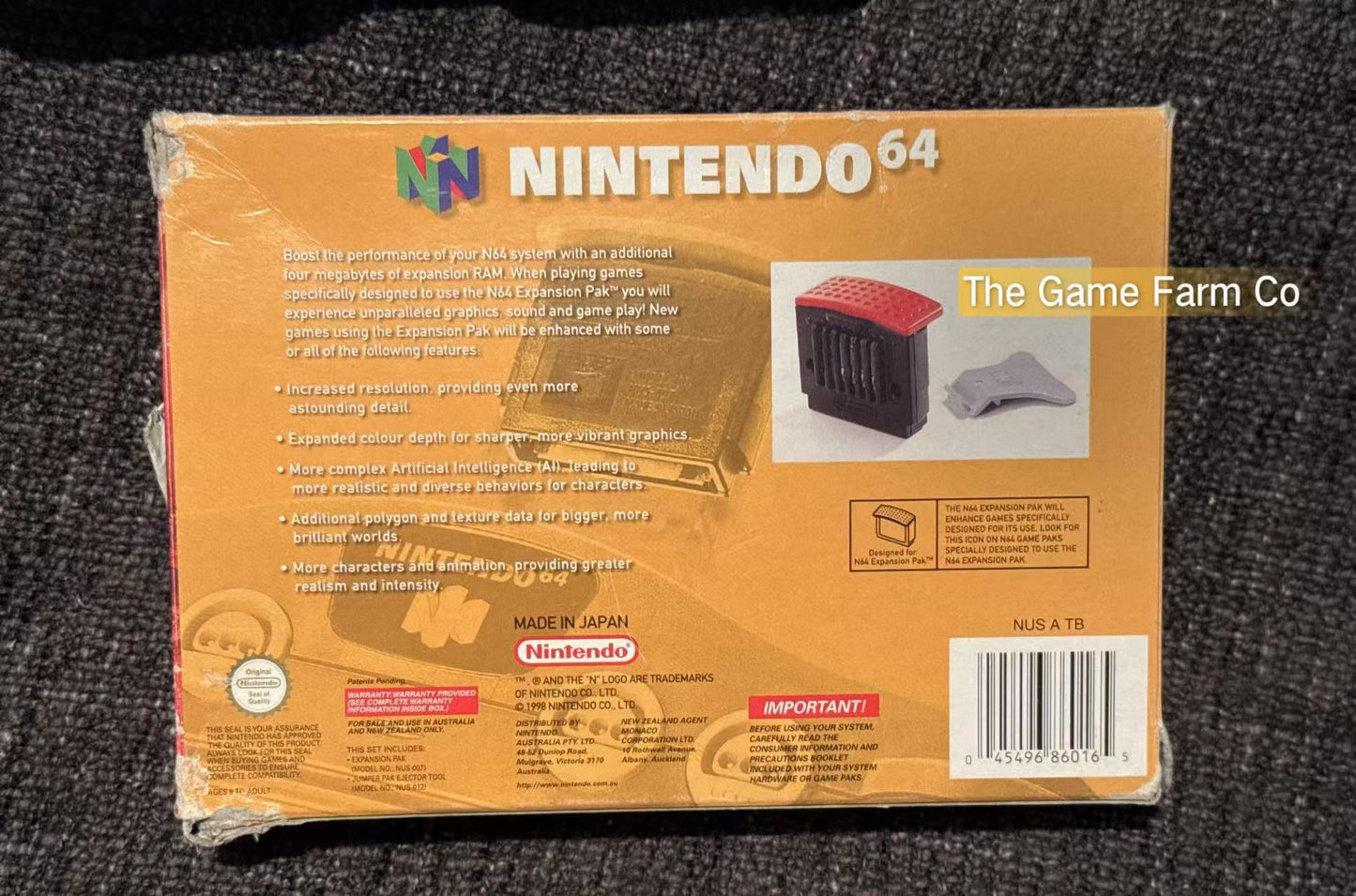 Genuine Nintendo 64 Boxed (N64) Expansion Pak with Clip
