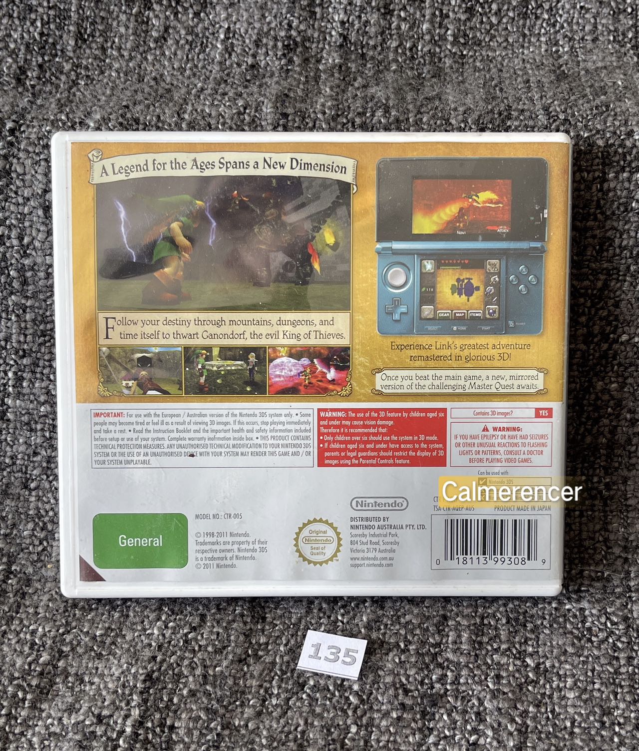 The Legend Of Zelda Ocarina of Time 3D Game Nintendo 3DS