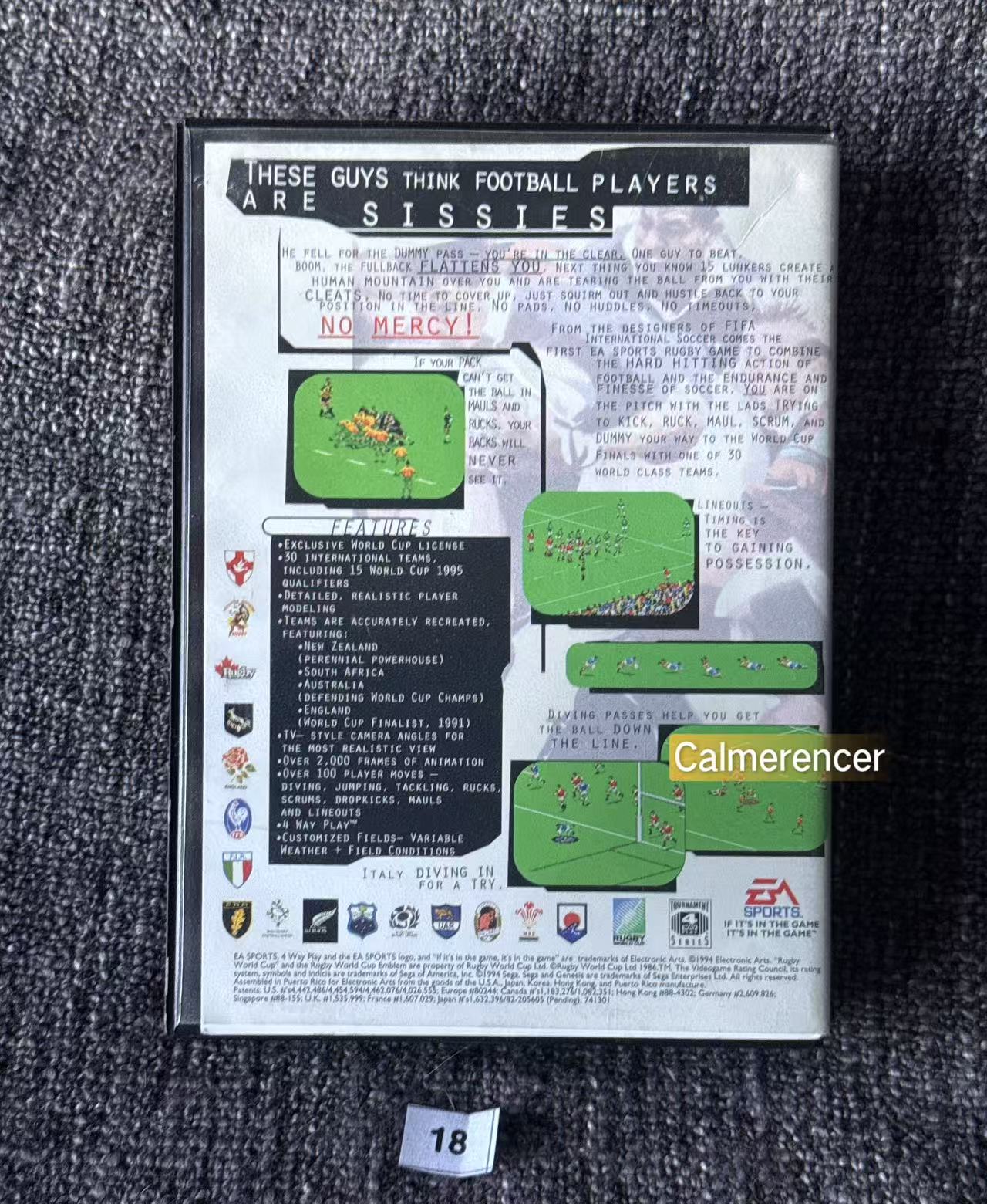 Rugby World Cup 95 Game - Sega Mega Drive