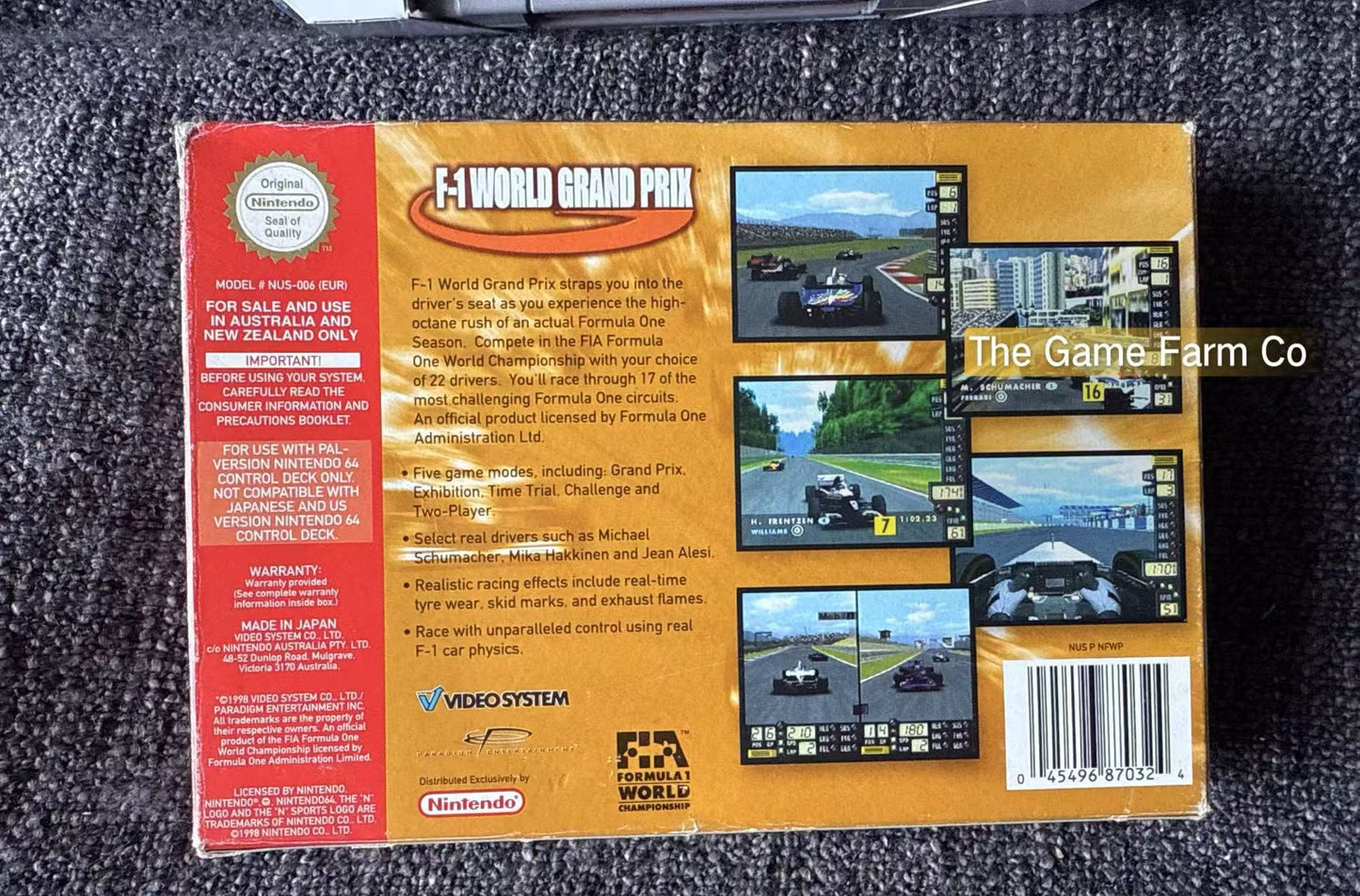 F-1 World Grand Prix Game Boxed - Nintendo 64 / N64 - Pal Version
