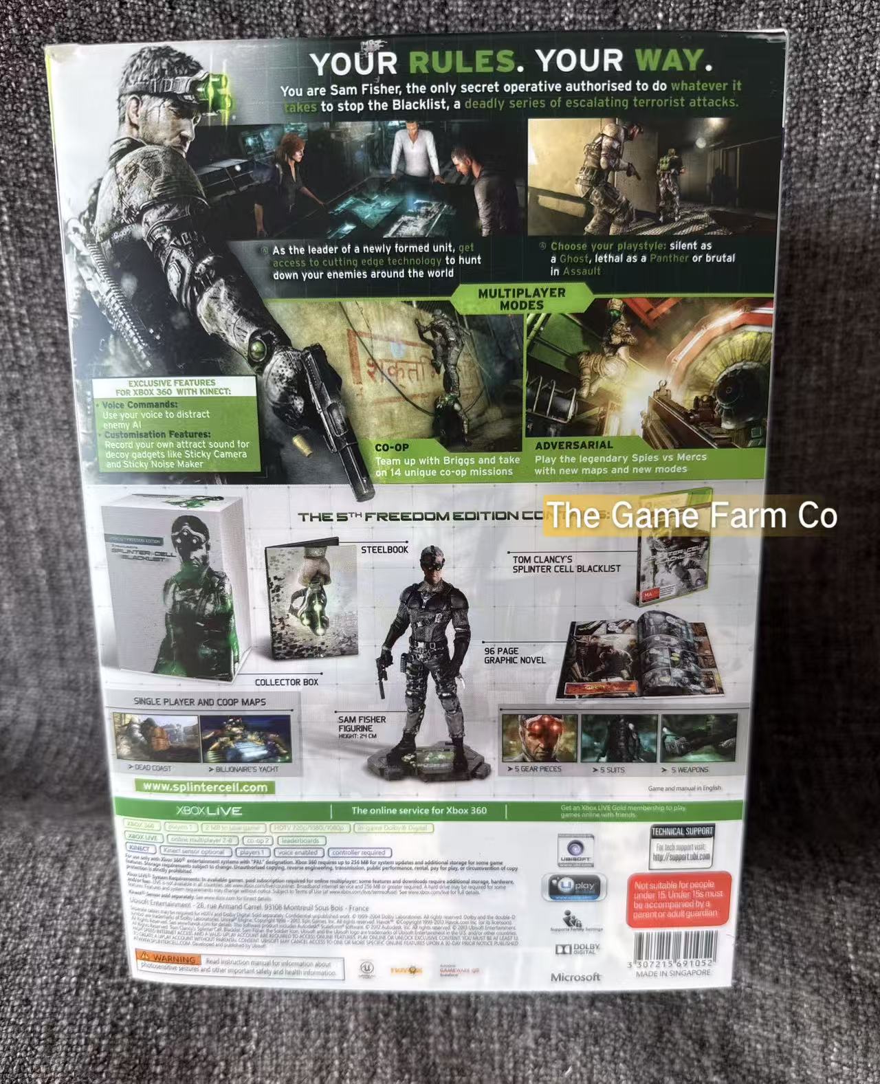 Tom Clancy's Splinter Cell Blacklist Sam FIsher Desert Suit Statue / Figure The 5th Freedom edition- Xbox 360 Game