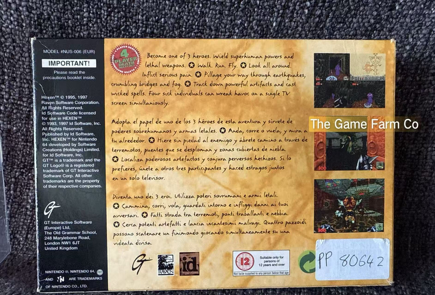 Hexen Game Boxed - Nintendo 64 / N64 - Pal Version