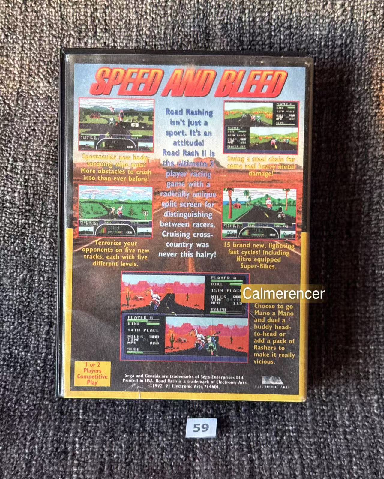 Road Rash 2 Game - Sega Master System /Genesis