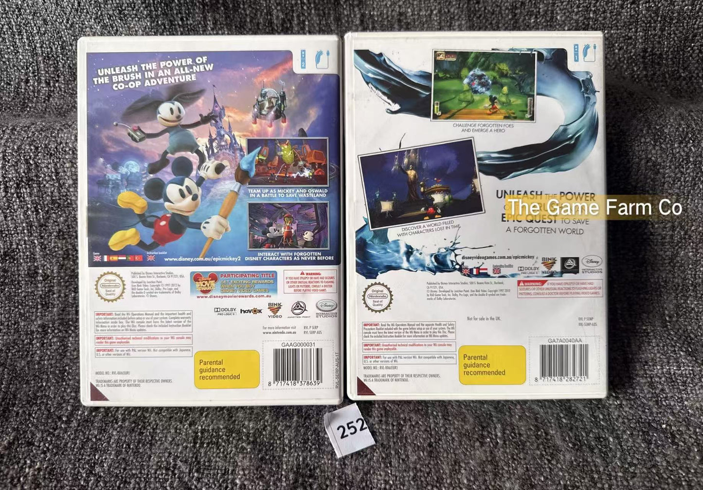 Epic Mickey 1 & 2 -  Nintendo Wii game
