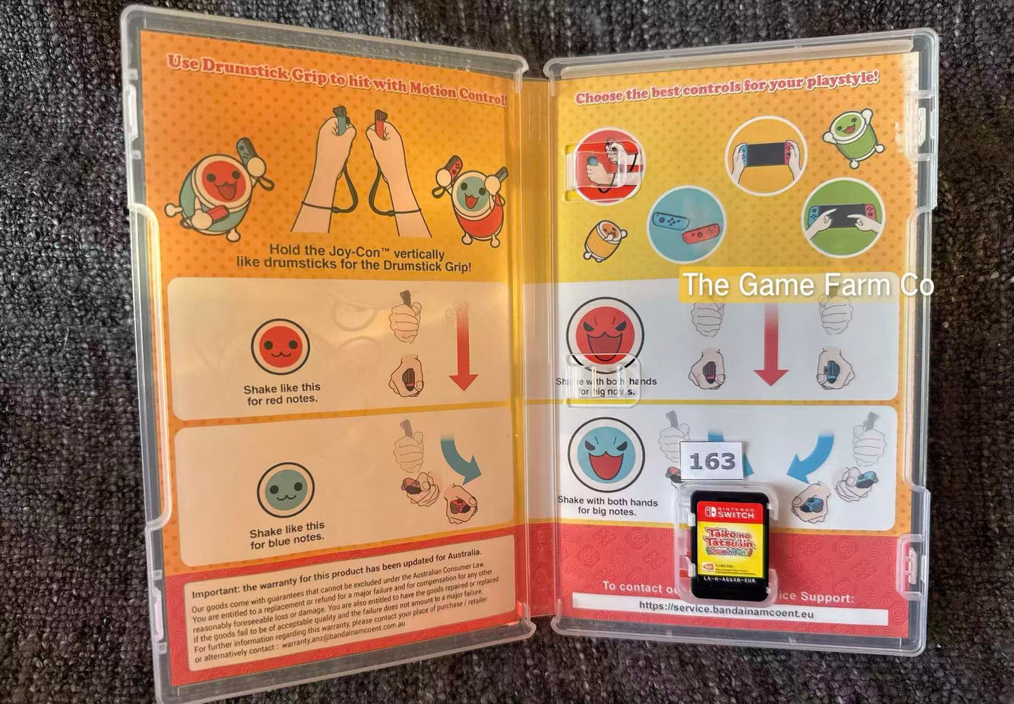 Taiko no Tatsujin: Drum 'n' Fun! (Nintendo Switch) Complete CIB Physical Cartridge PAL