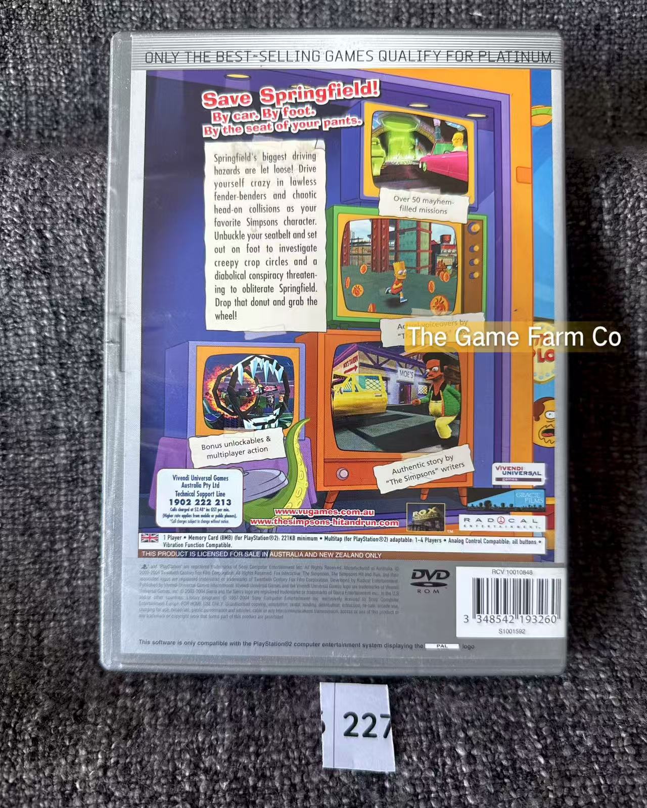 The Simpsons Hit & run Game- Sony PlayStation 2 (PS2)