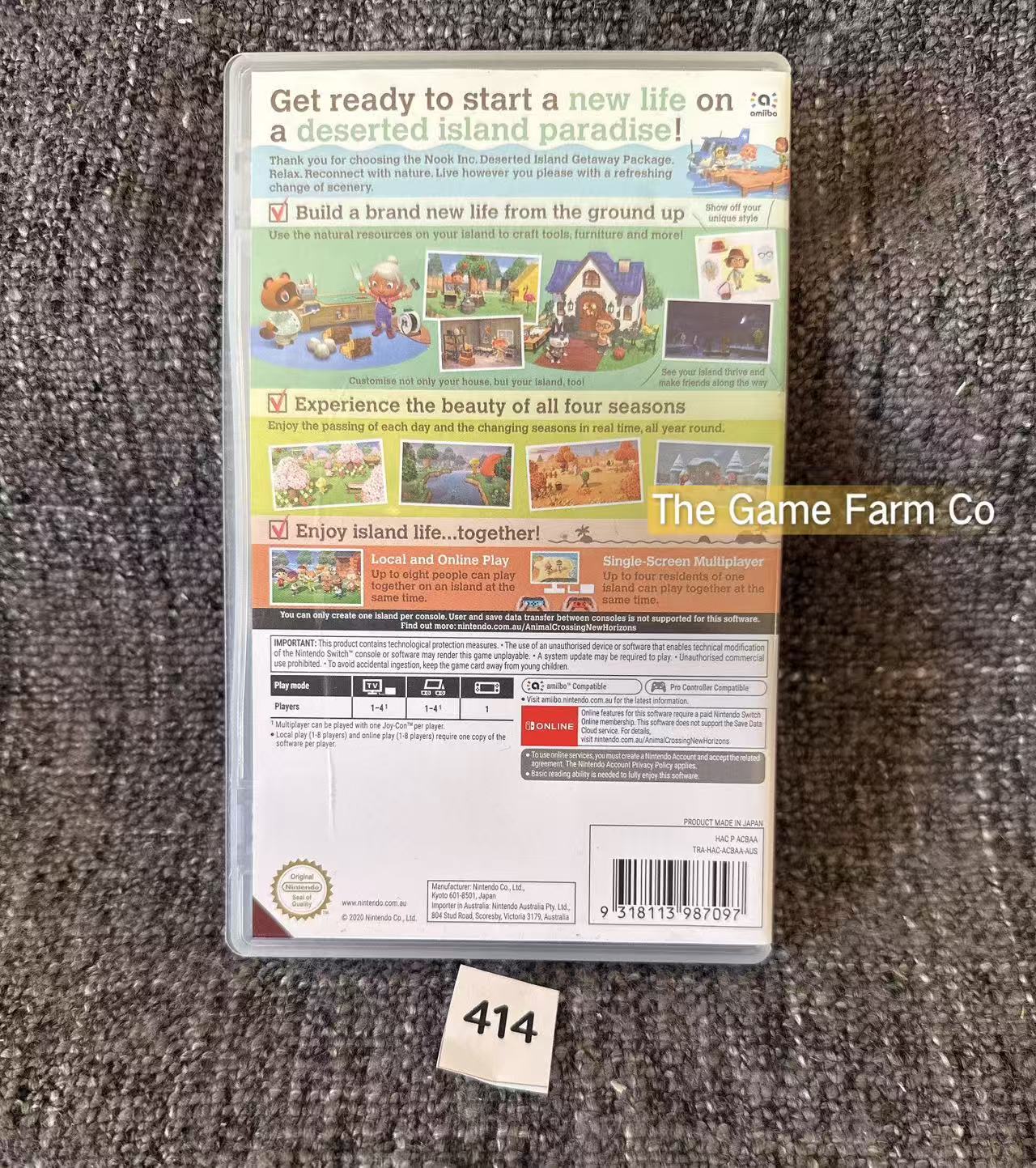 Animal Crossing New Horizons Nintendo Switch Physical Game Cartridge PAL Tested Used