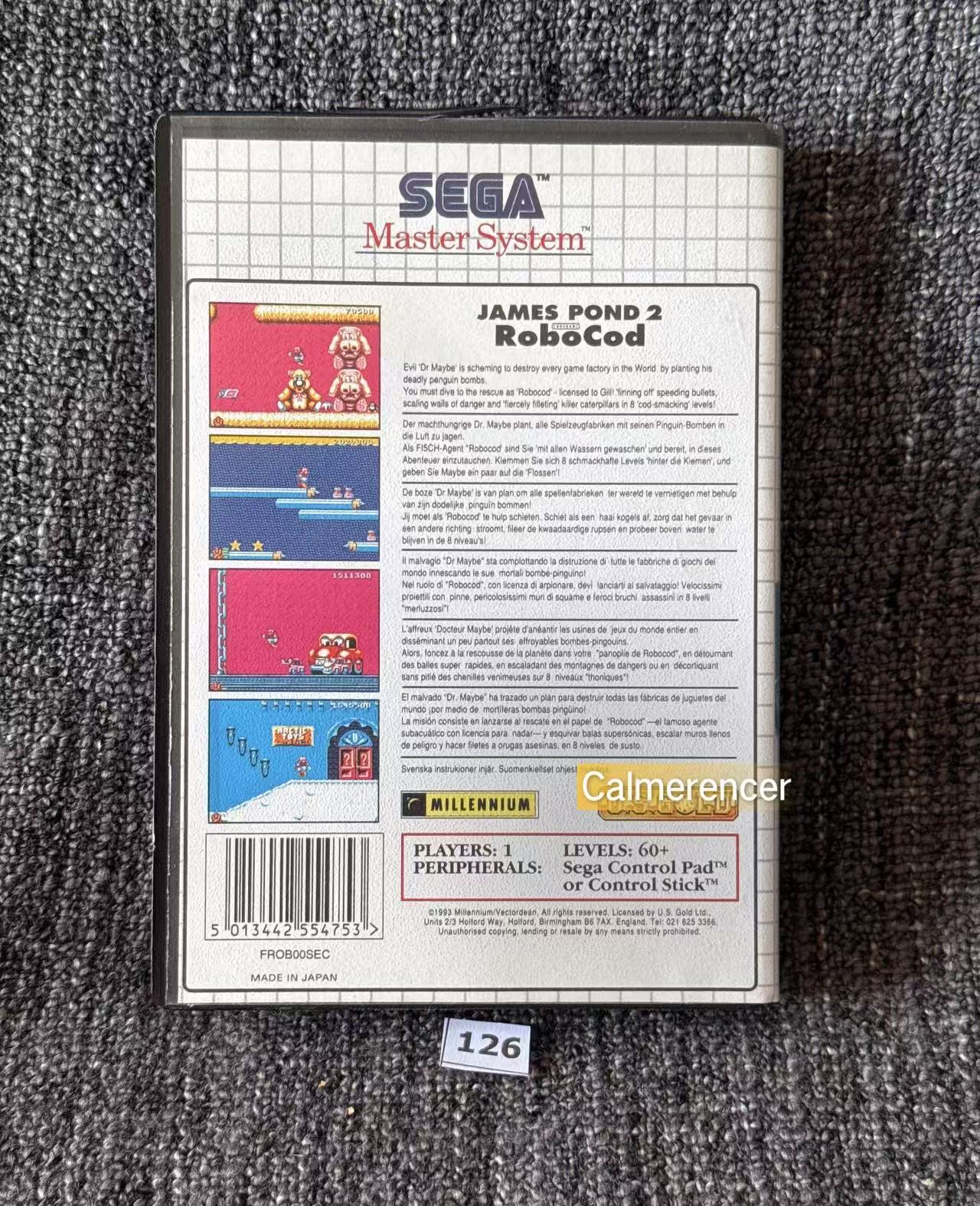 James Pond 2 Robocod Game In excellent condition- Sega Master System