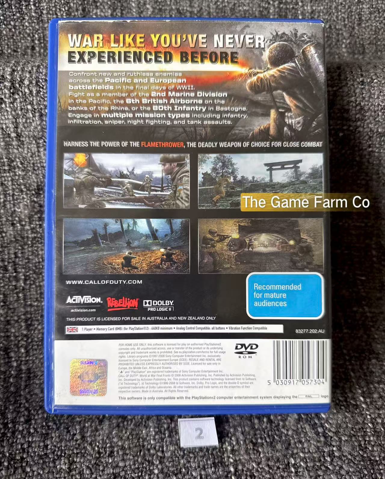 Call Of Duty World At War Final Fronts Game- Sony PlayStation 2 (PS2)