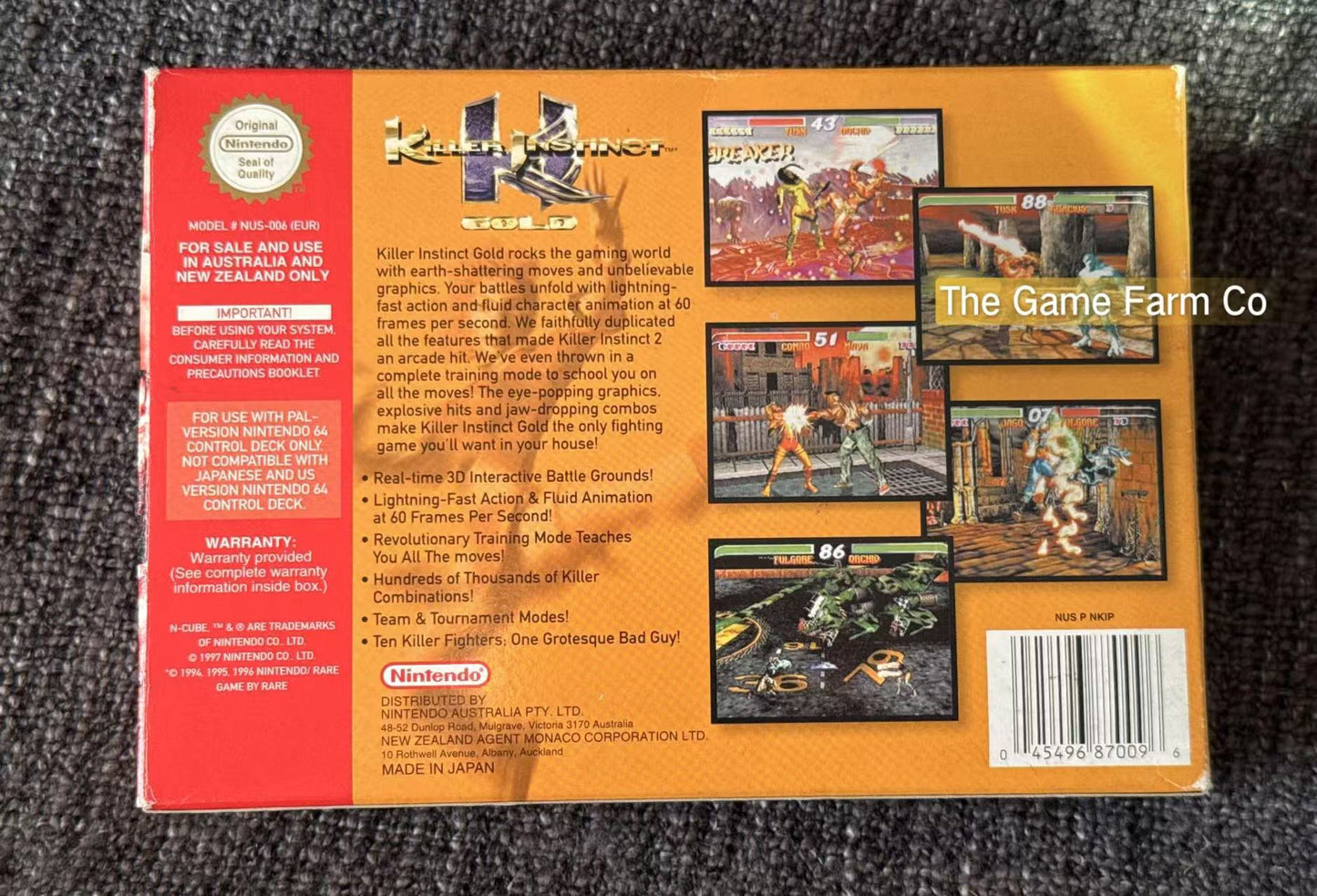 Killer Instinct Gold Game Boxed - Nintendo 64 / N64 - Pal Version