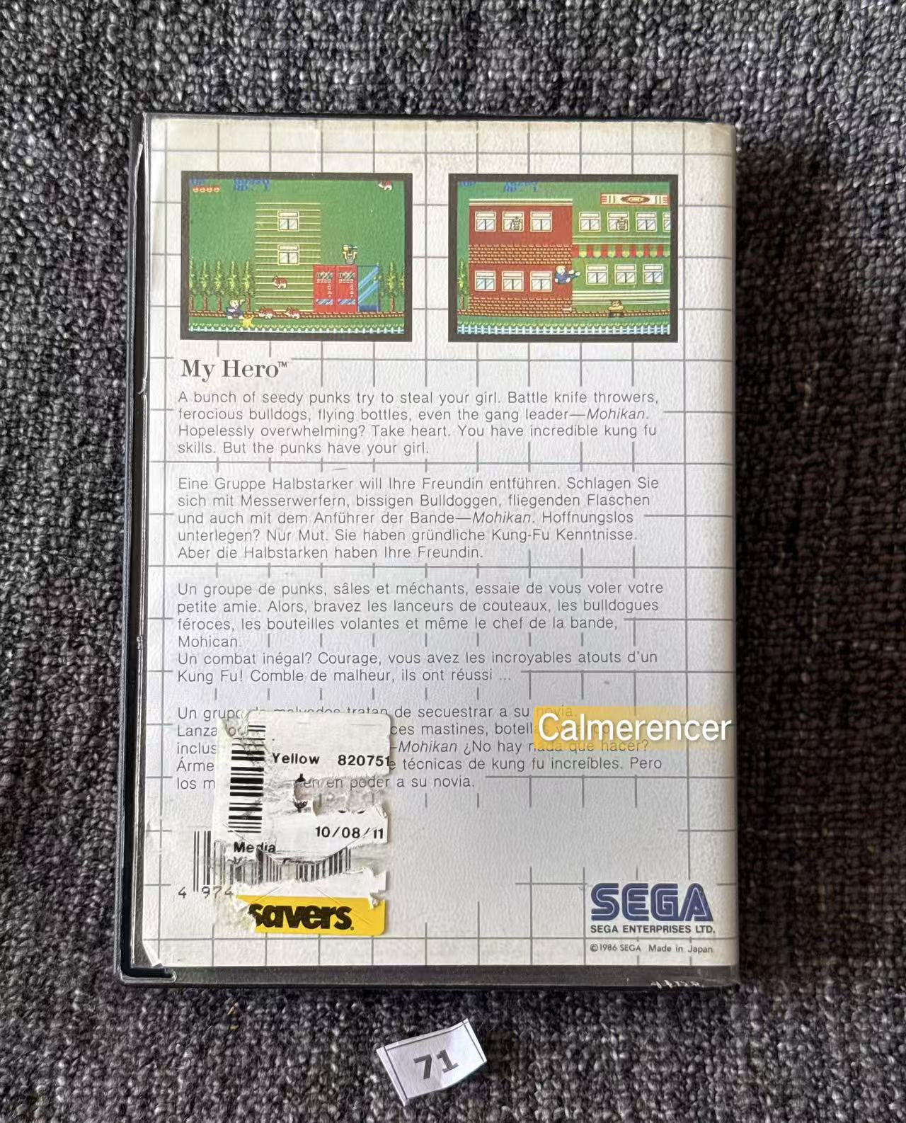 My Hero Game - Sega Master System