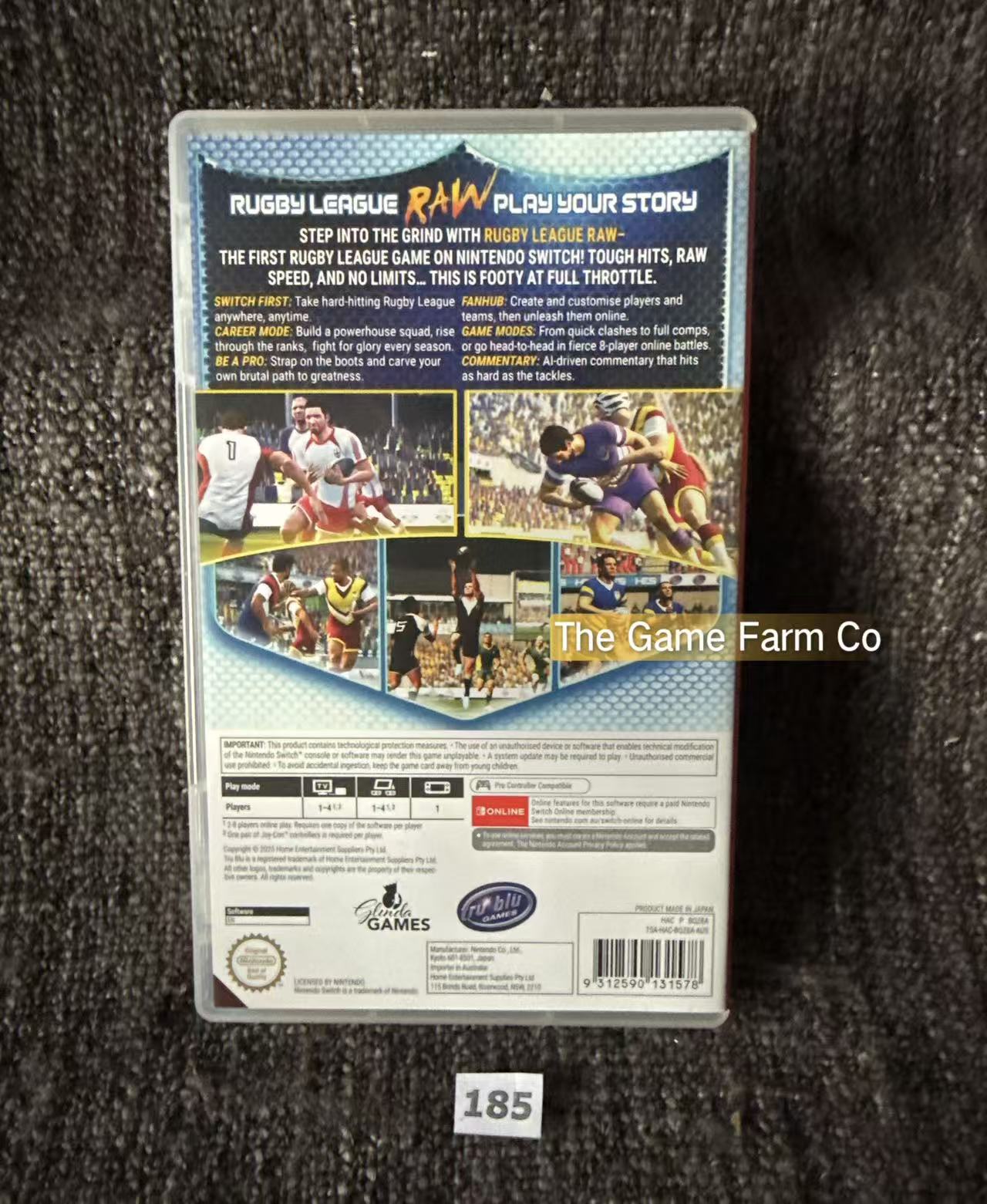 Rugby League Raw (Nintendo Switch, 2025) Brand New Unsealed Physical Footy Game PAL