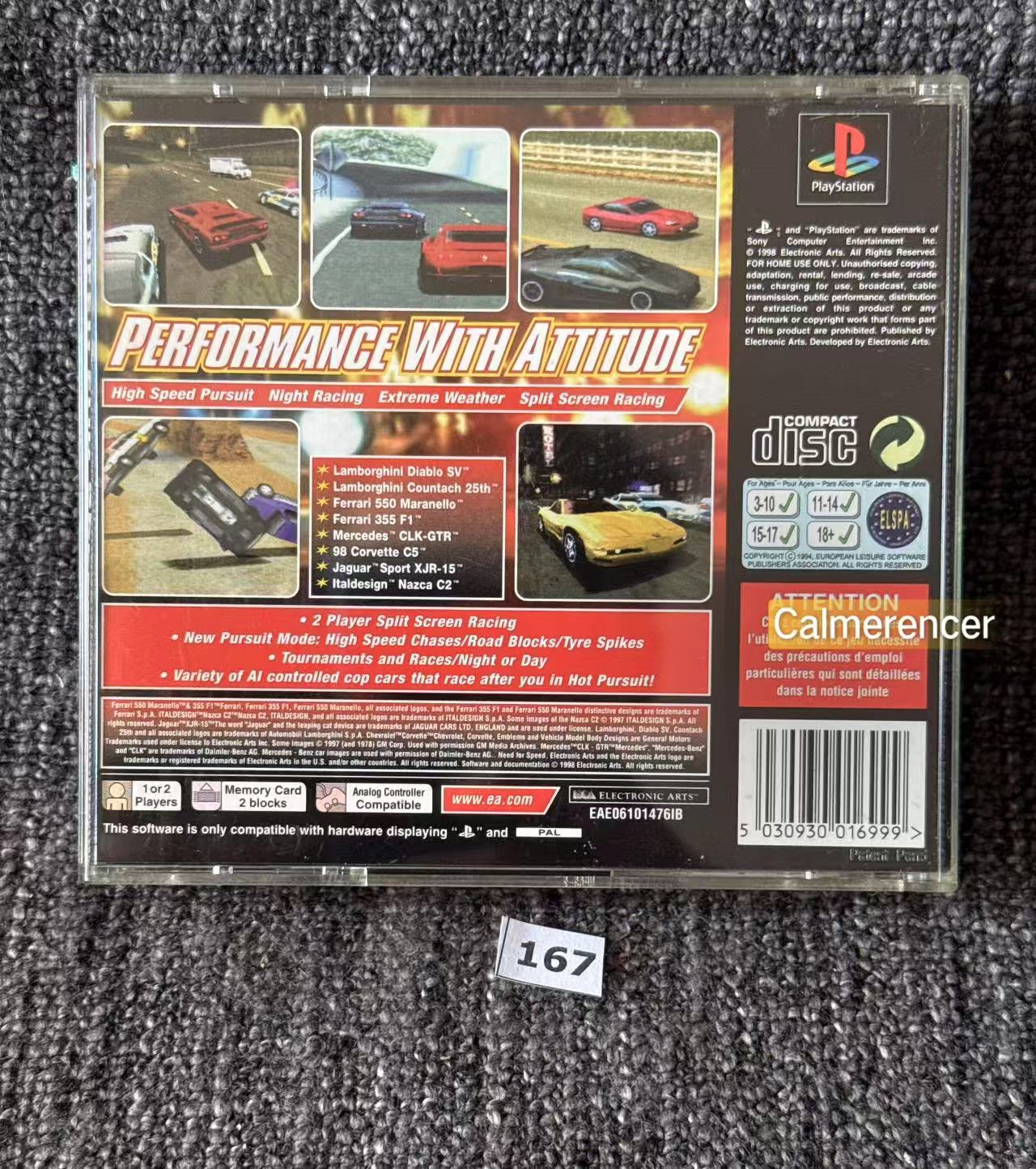 Need For Speed II Hot Pursuit - Sony Playstation One (PS1) Game