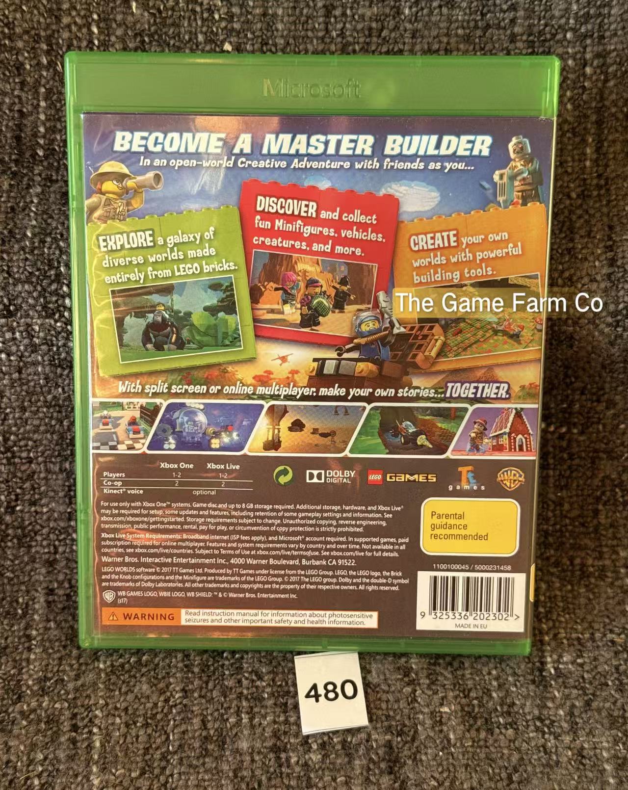 LEGO Worlds Xbox One Physical Game CIB PAL Tested Used