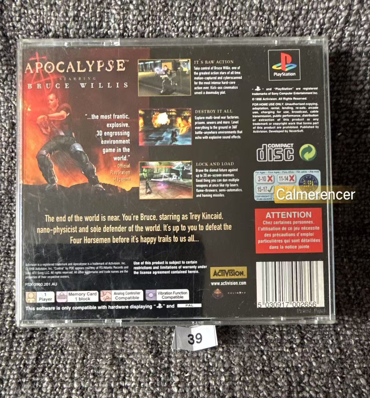 Apocalypse - Sony Playstation One (PS1) Game