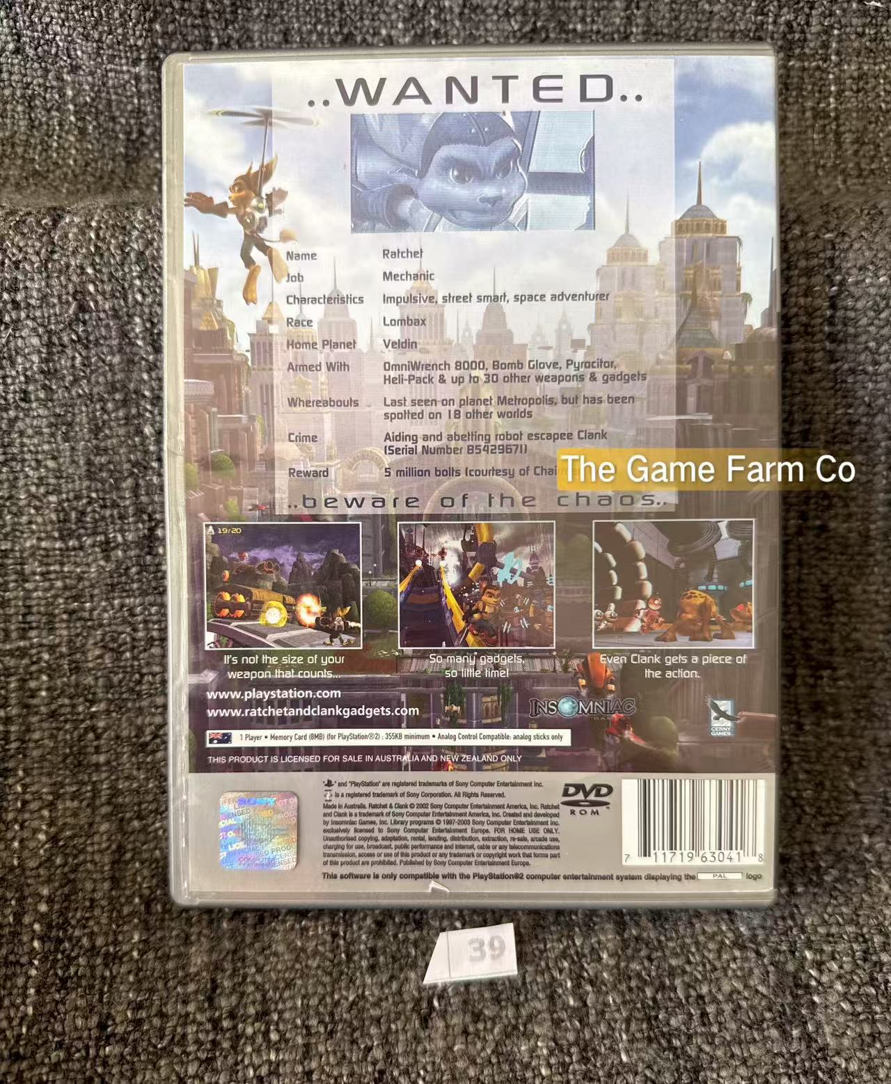 Ratchet & Clank Game - No Manual - Sony PlayStation 2 (PS2)