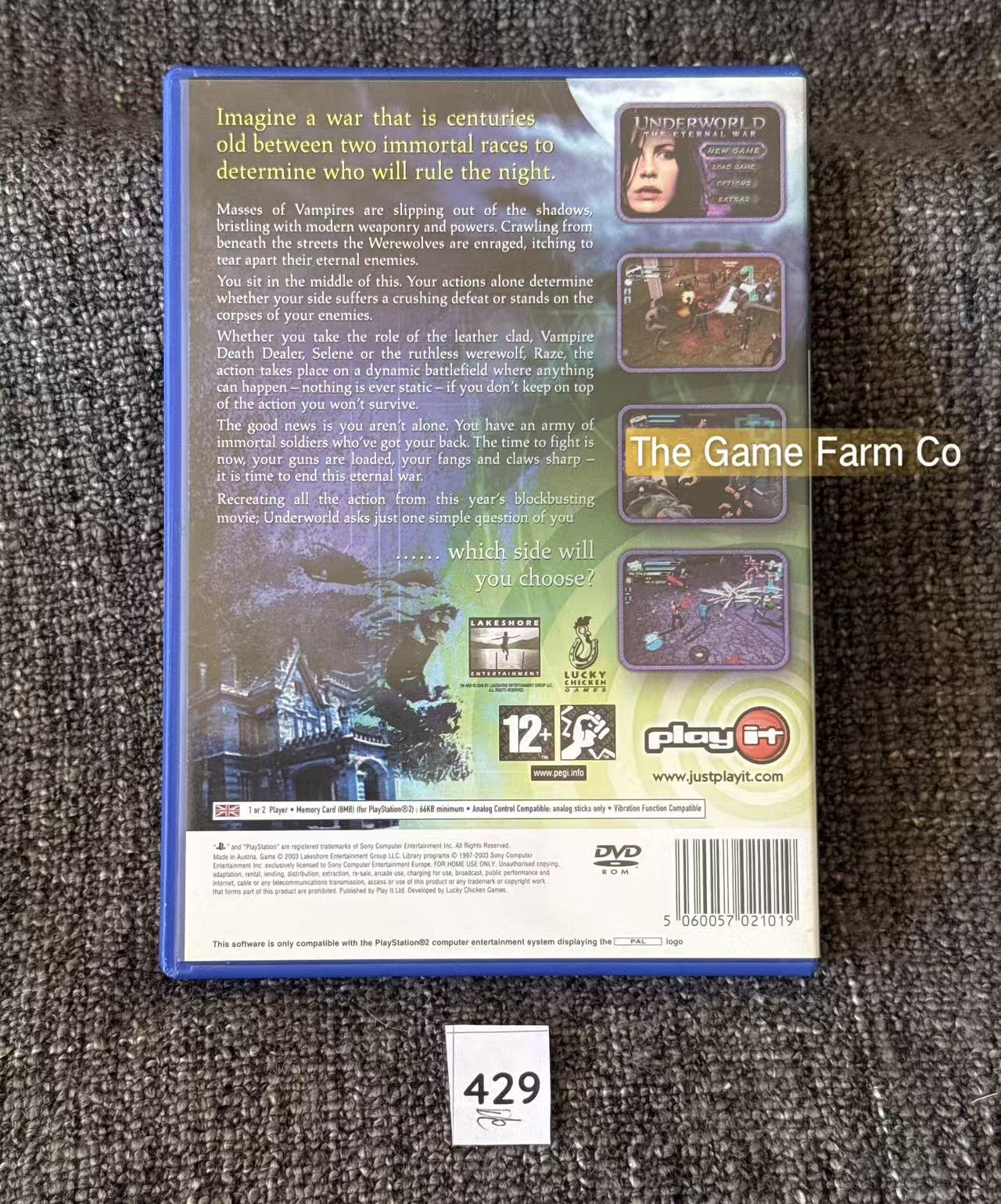 Underworld: The Eternal War PS2 Physical Game CIB PAL Tested Used