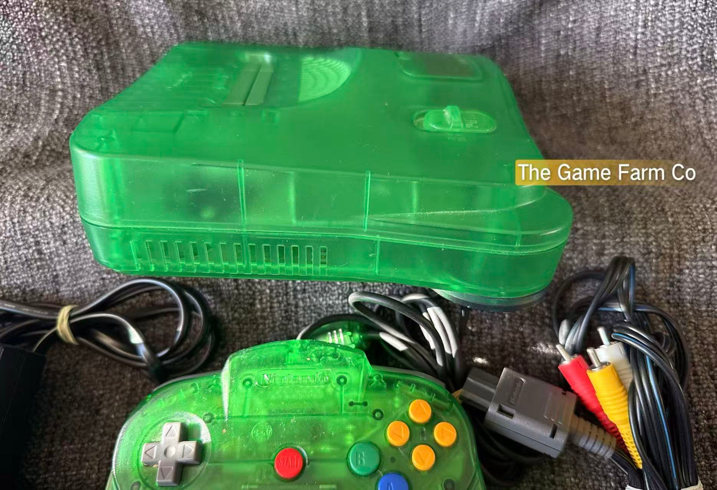 Jungle Green Funtastic Nintendo 64 Console Bundle N64 Tested Excellent Condition