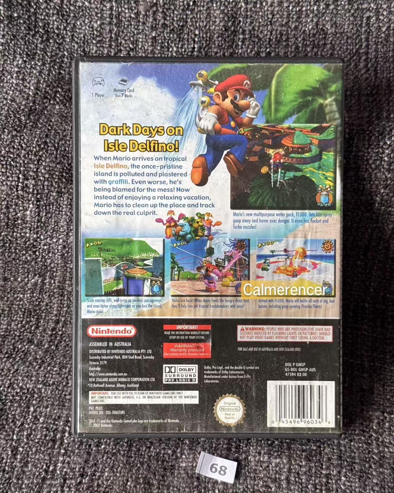 Super Mario Sunshine Game - No manual - Nintendo Gamecube - Pal Version