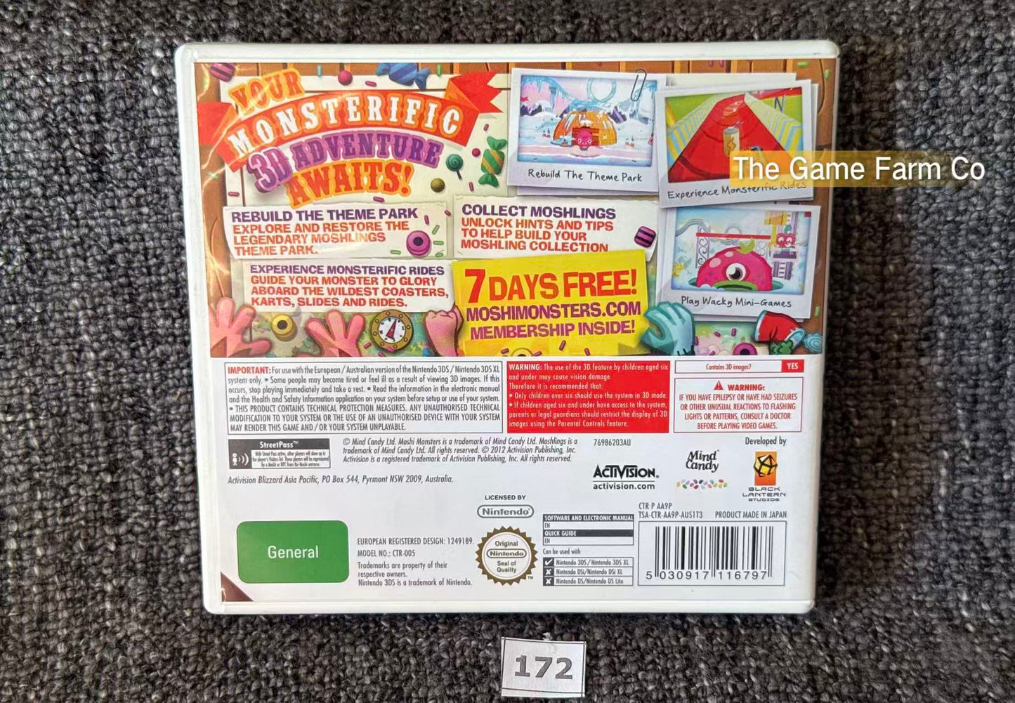 Moshi Monsters: Moshlings Theme Park Nintendo 3DS Physical Game CIB PAL Tested Used