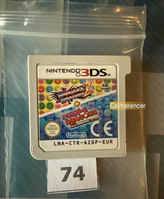Puzzle Dragons Z + Puzzle Dragons Super Mario Bros. Edition Game - No case Nintendo 3DS