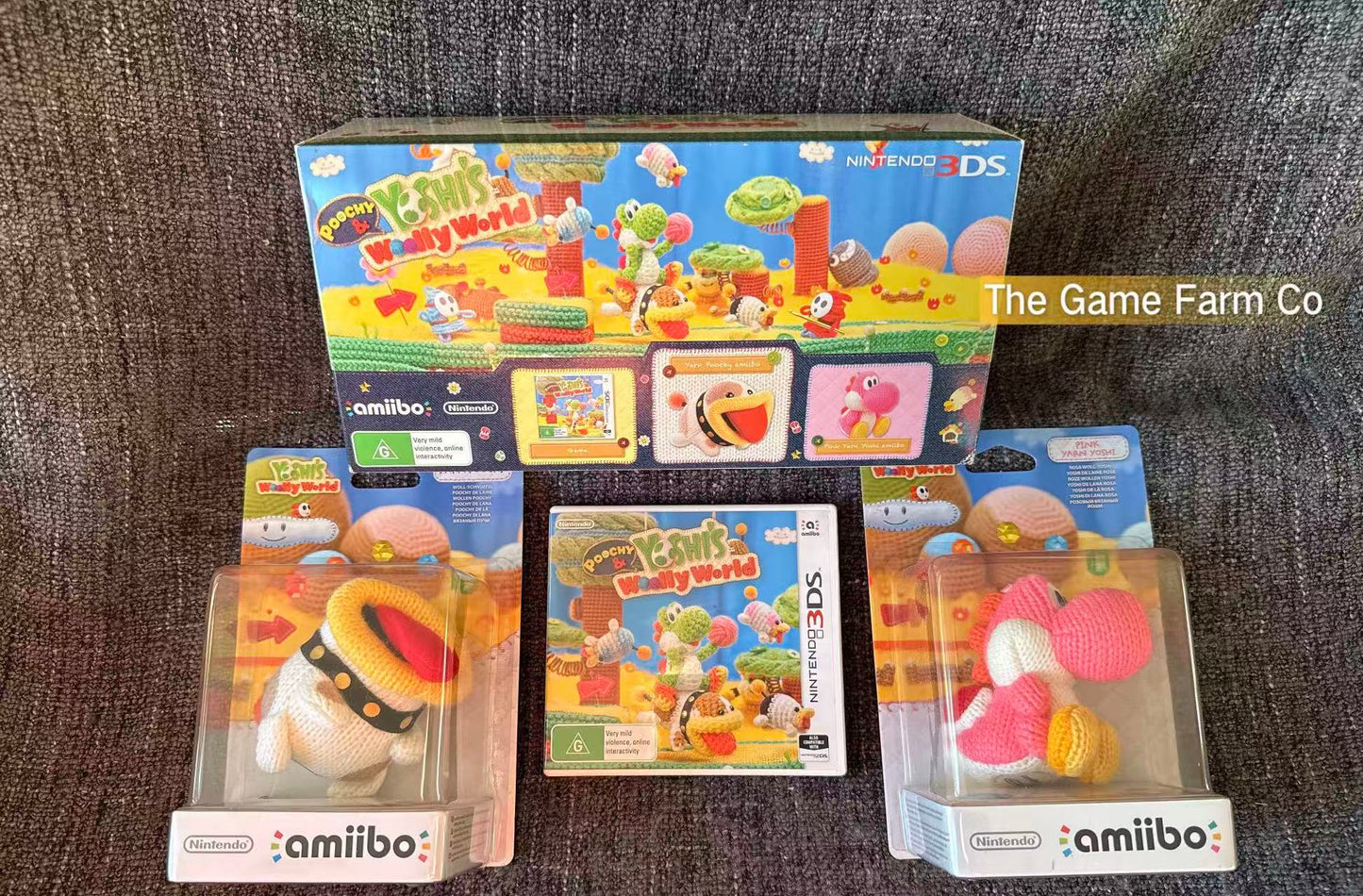 Poochy & Yoshi's Woolly World Nintendo 3DS Amiibo Bundle PAL Tested Complete Used