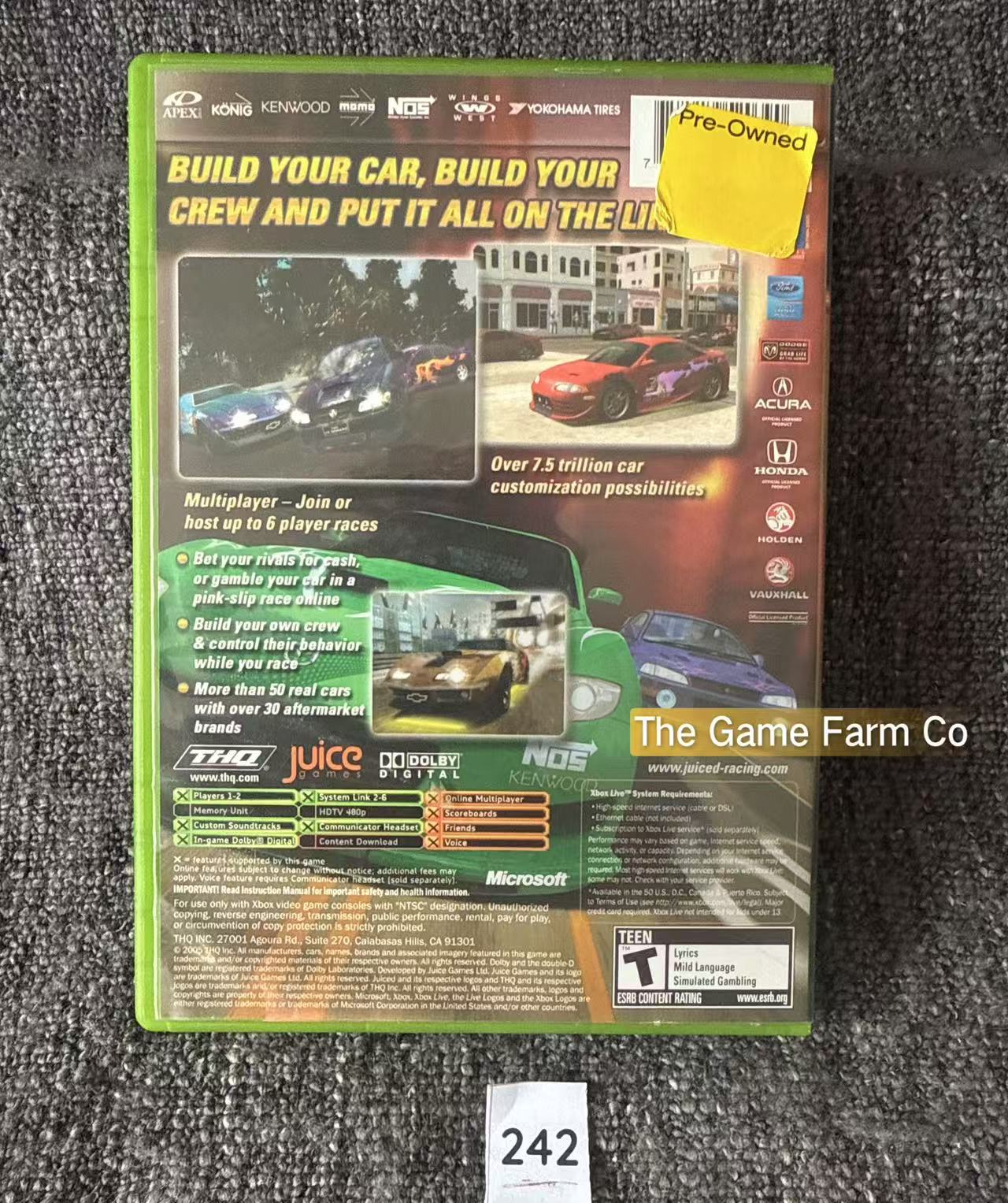 Juiced Game Microsoft Xbox Original