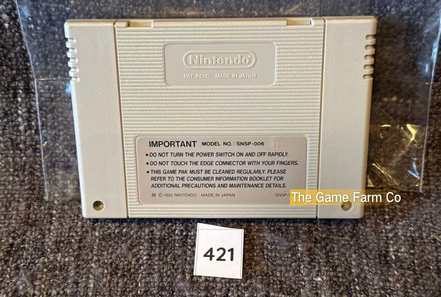 Cybernator (Nintendo SNES) Authentic PAL Loose Game Cartridge Only