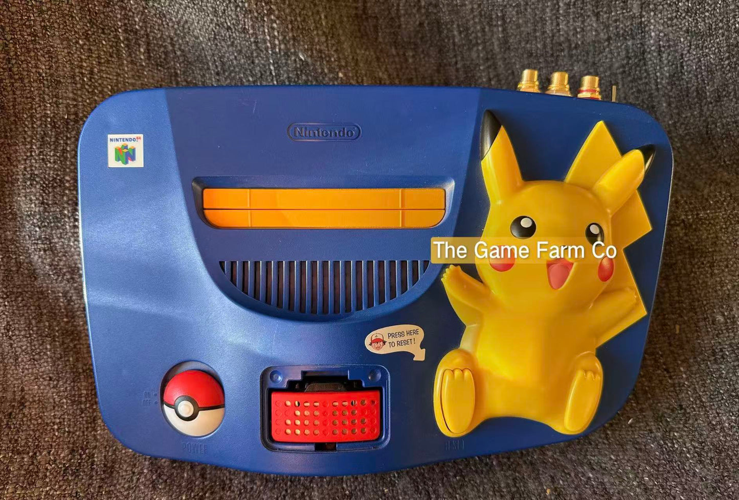 Pokémon Pikachu N64 Console HDMI Modded NTSC PAL Region Switch Nintendo 64 System W Expansion Pak