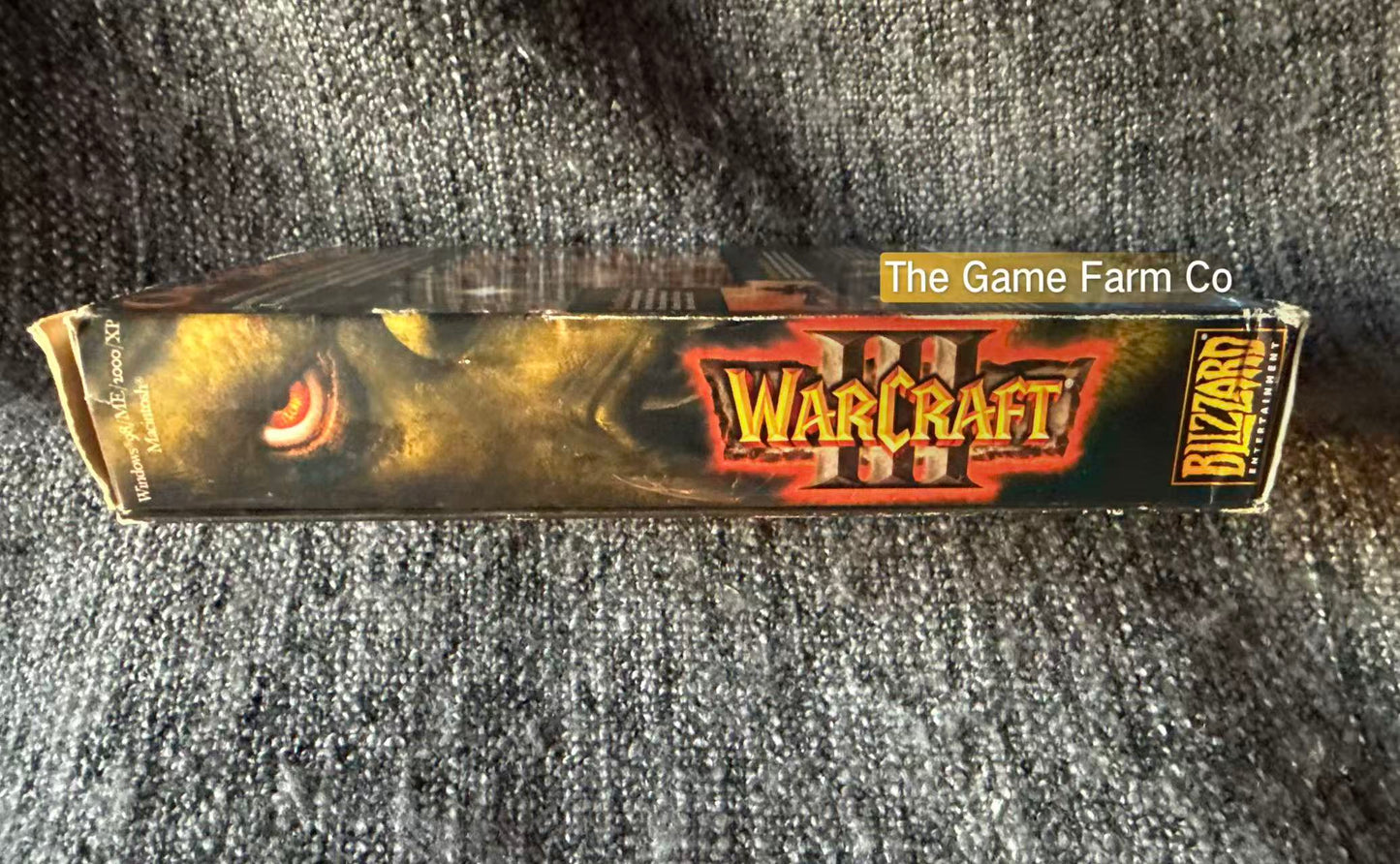 Warcraft III 3: Reign of Chaos (PC Windows) Vintage Big Box & Manual ONLY No Game Discs