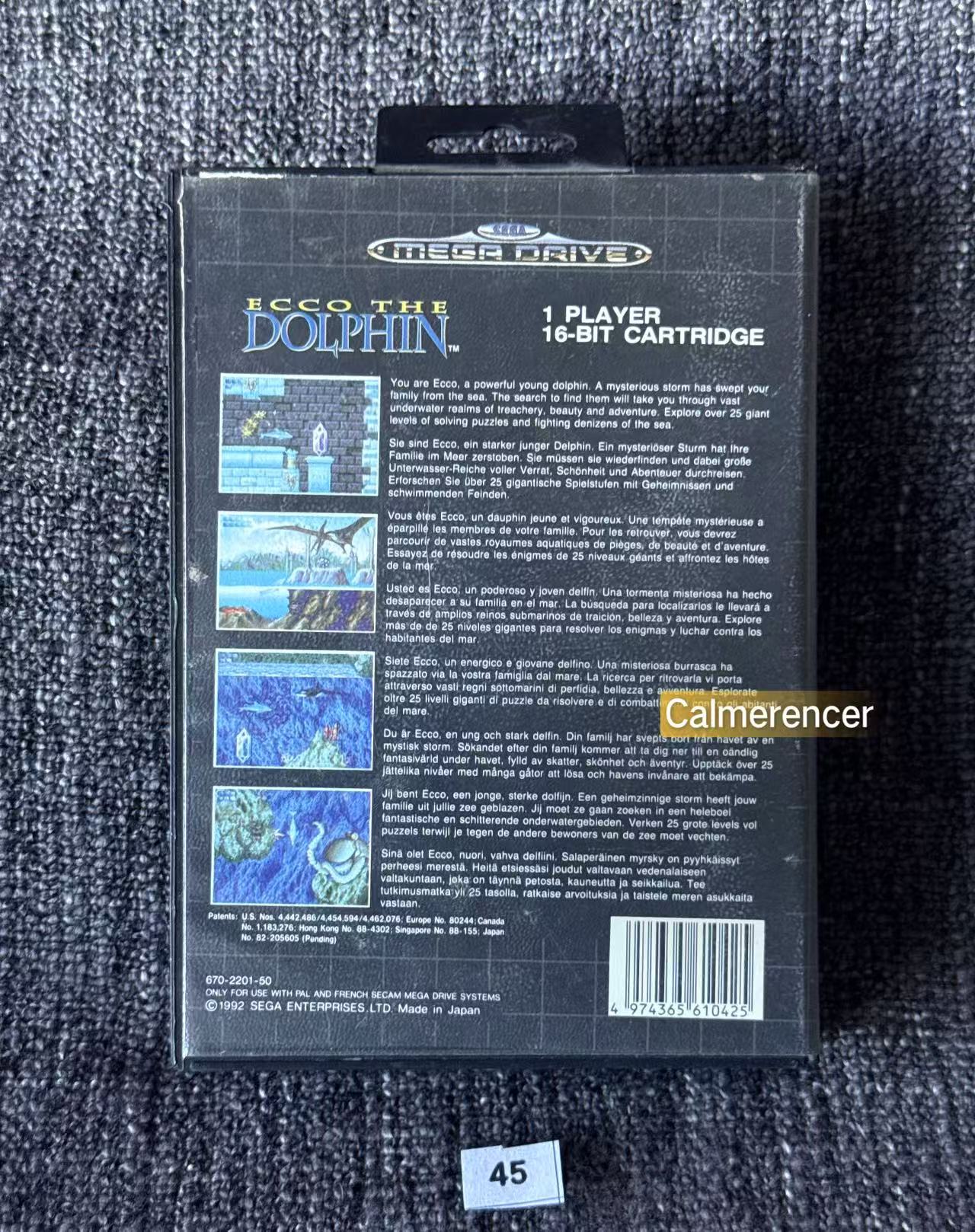 Ecco The Dolphin Gold Collection Game - No manual Sega Mega Drive