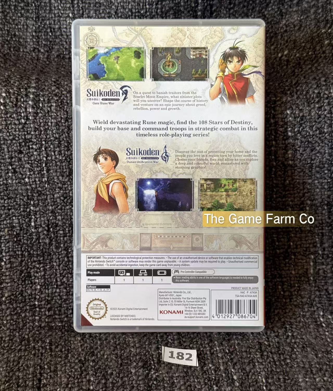 Suikoden I & II HD Remaster Nintendo Switch Physical Game Brand New Unsealed AUS