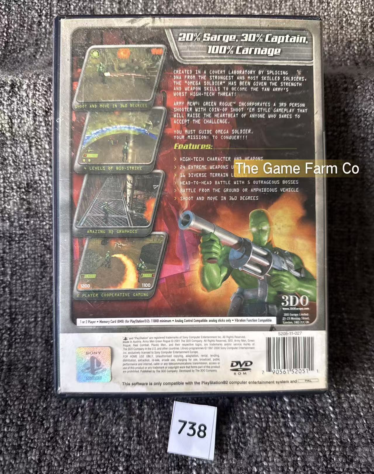Army Men Green Rogue Game- Sony PlayStation 2 (PS2)
