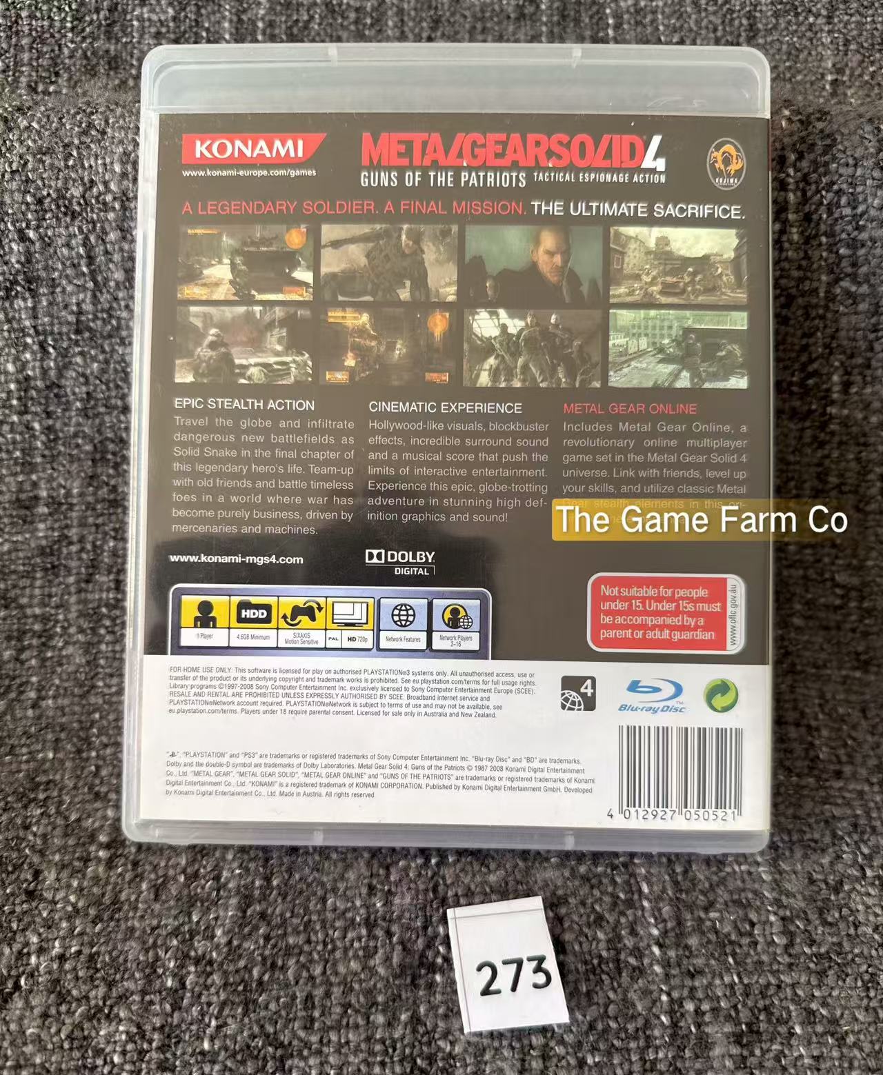 Metal Gear Solid 4 Guns Of The Patriots Game - PS3 - Sony Playstation 3
