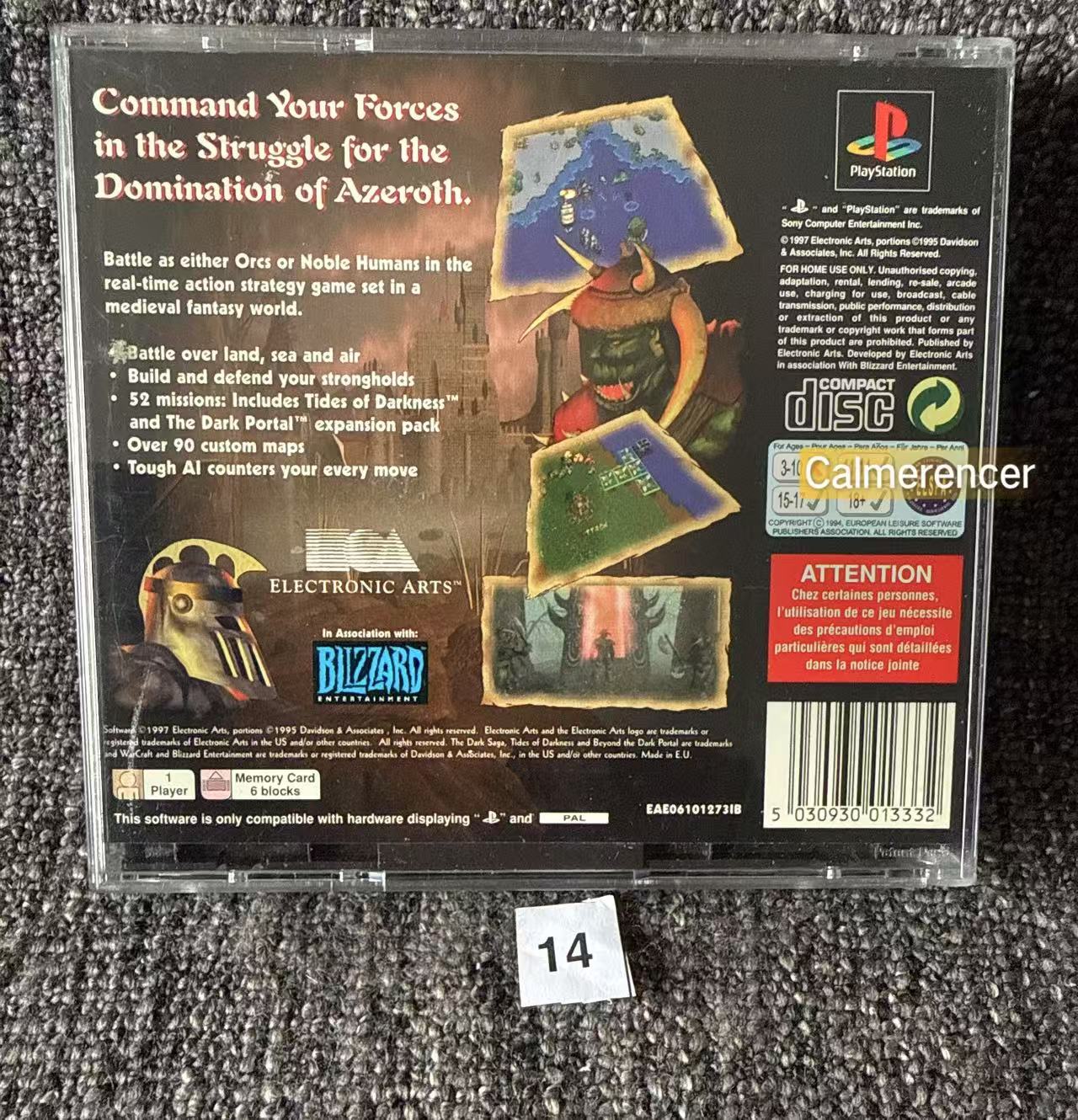 Warcraft 2 The Dark Saga - Excellent Condition - Sony Playstation One (PS1) Game