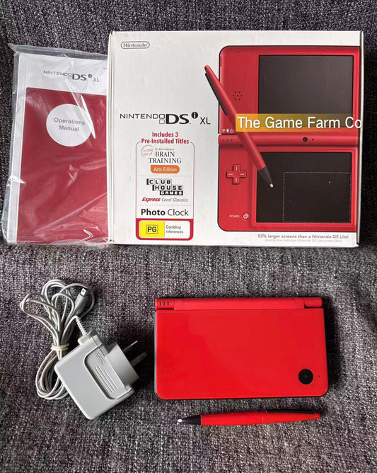 Nintendo DSi XL  Red Console boxed in overall Exceptionally Excellent condition