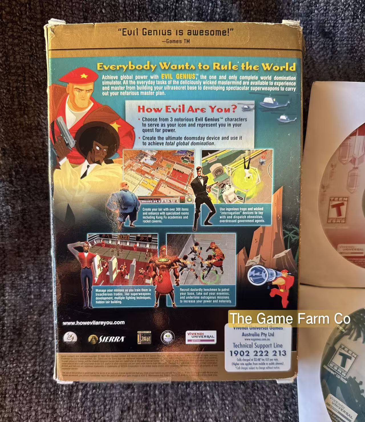 Evil Genius PC Big Box Untested Missing Manual Fair to Good Condition Vintage
