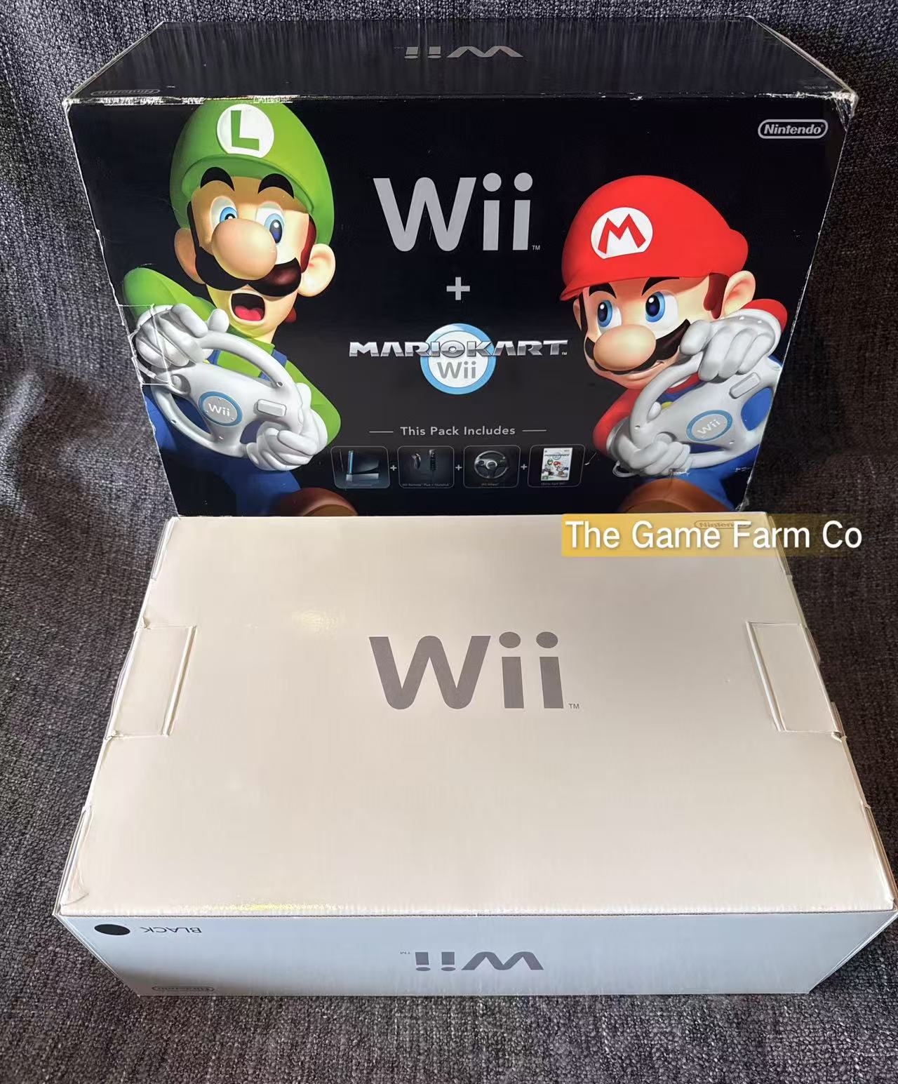 Black Nintendo Wii Mario Kart Bundle Edition - Pal Australian in Excellent condition