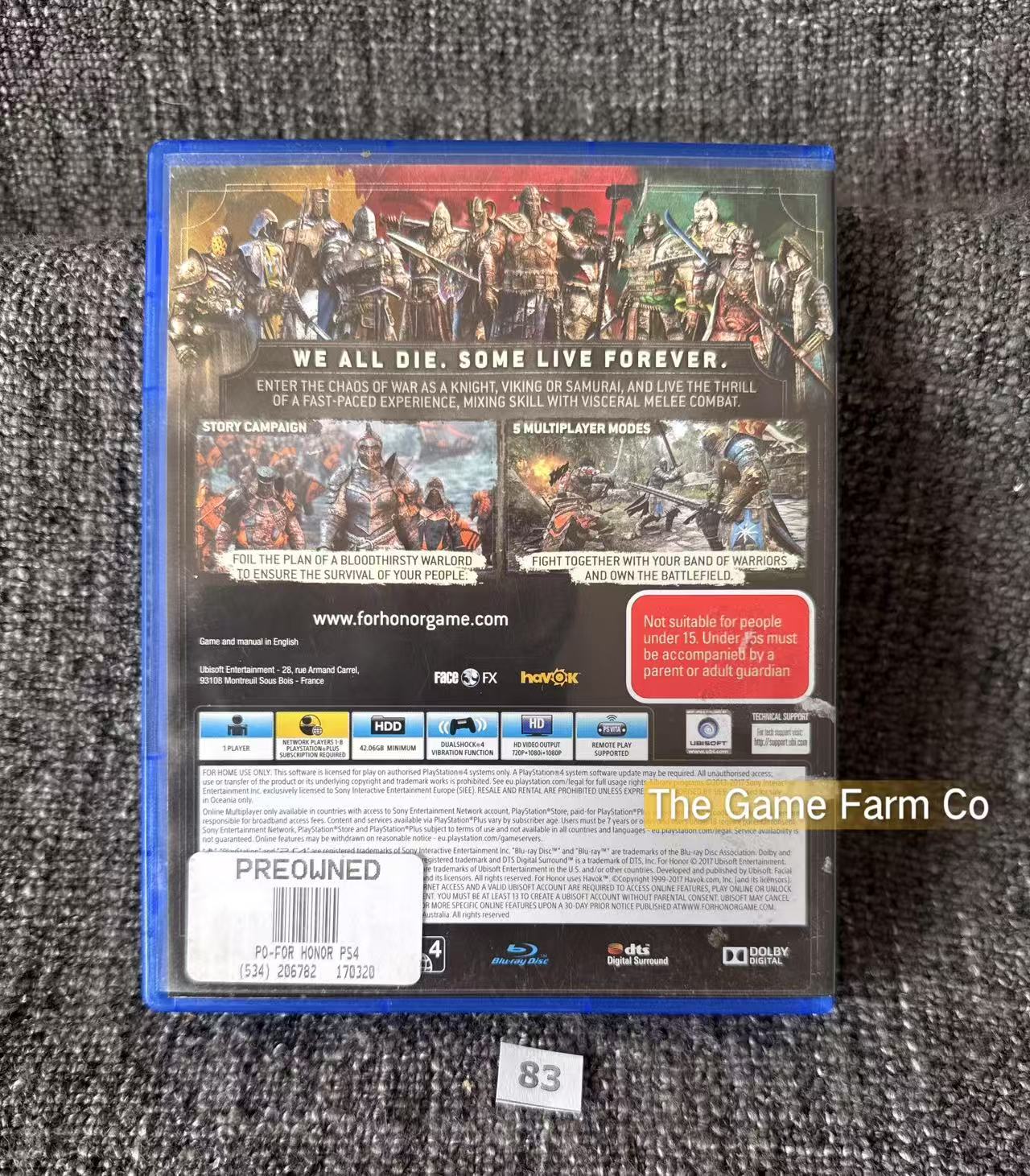 For Honor Sony Playstation 4 (PS4) Game