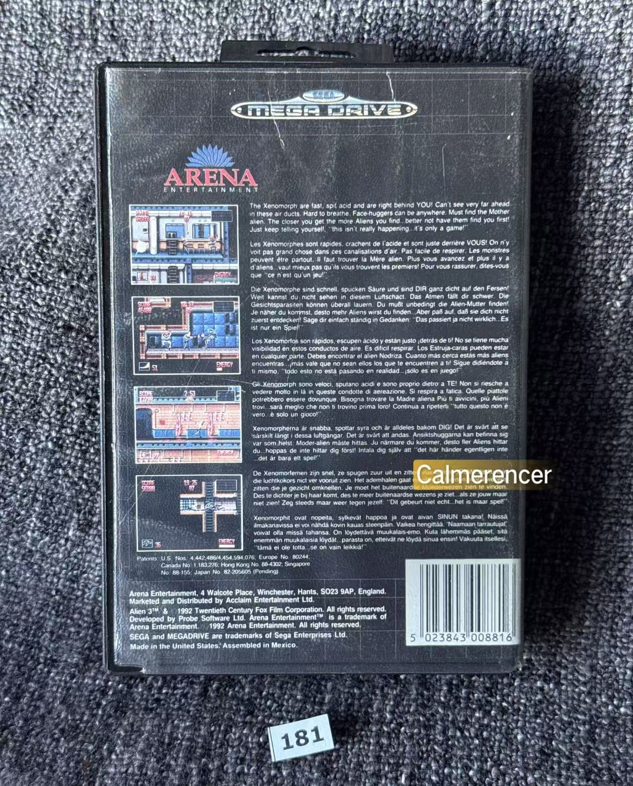 Alien 3 - No manual - Game - Sega Mega Drive