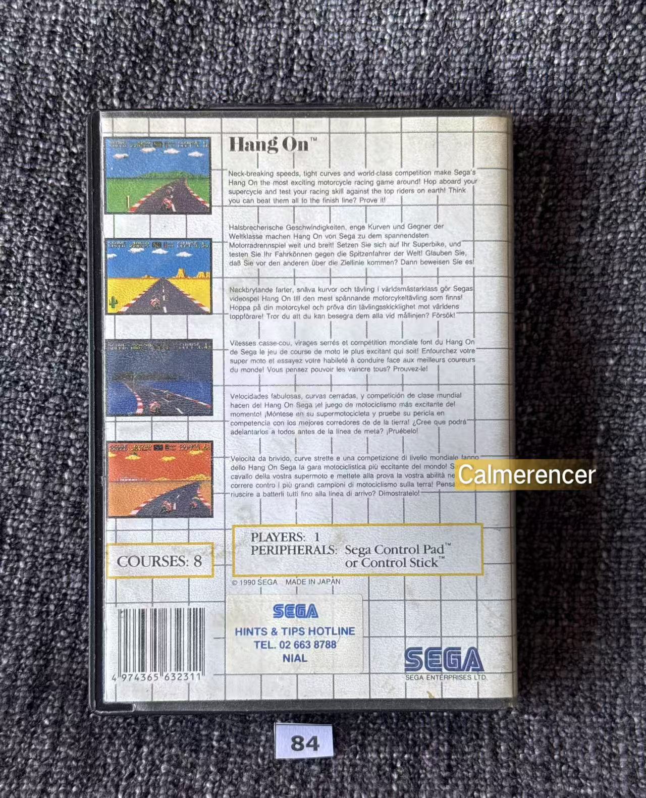 Hang On Game - Sega Master System